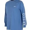 Aftco Samurai LS Sun Protection Shirt - Nautical Blue Heather