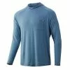 Huk Waypoint Hooded Shirt - Silver Blue
