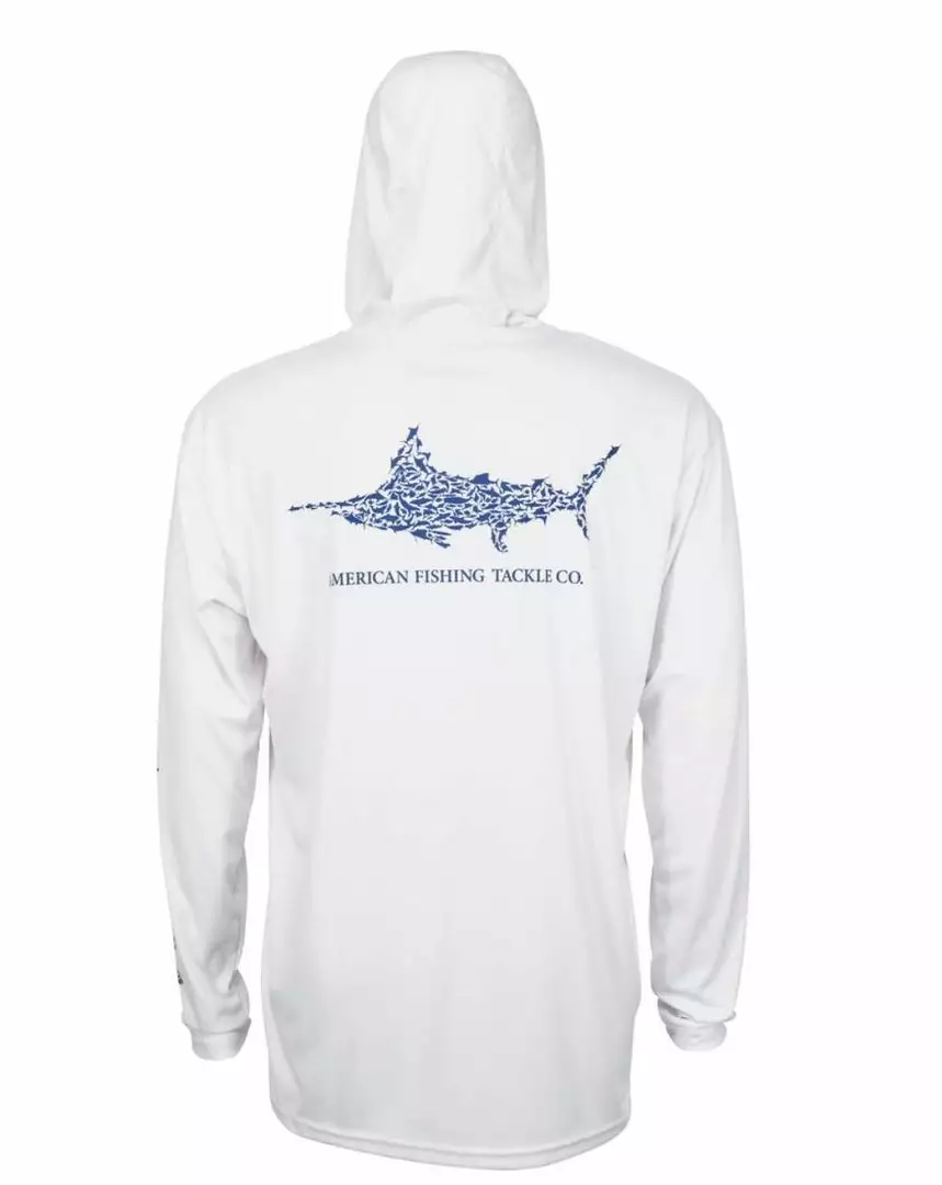 Aftco Jigfish Hooded Performance Shirt - White 3 Aftco Jigfish Hooded Performance Shirt - White