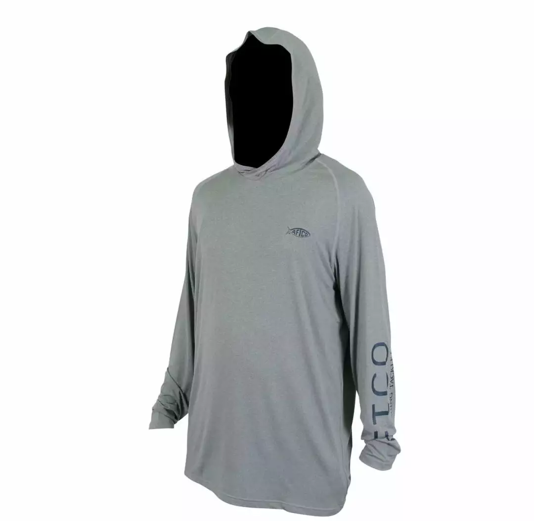 Aftco Samurai Sun Protection Hoodie - Steel Heather 3 Aftco Samurai Sun Protection Hoodie - Steel Heather