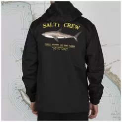 Salty Crew Bruce Snap Jacket Black Freshwater