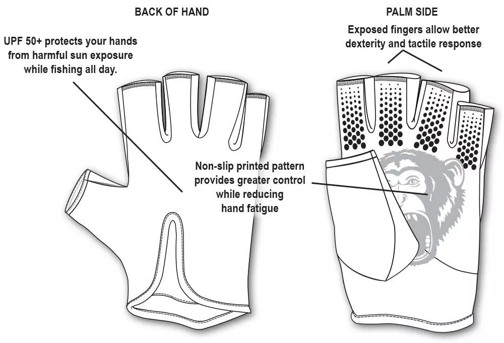 Freshwater Fish Monkey Stubby Guide Sun Protection Gloves 11 Freshwater Fish Monkey Stubby Guide Sun Protection Gloves