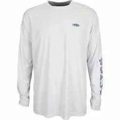 Aftco Jigfish UV Protection LS Fishing Shirt - White