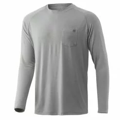 Freshwater Huk Waypoint Long Sleeve Shirt - Grey