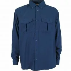 Aftco Rangle Vented Long Sleeve Shirt - Navy Blue