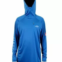 Aftco Jason Christine Hooded LS Performance Shirt - Nautical Blue