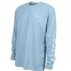 Aftco Jigfish LS Performance Shirt- Sky Blue
