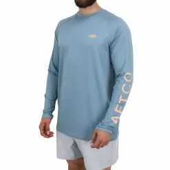 Aftco Samurai L/S UV Shirt Slate Blue Heather
