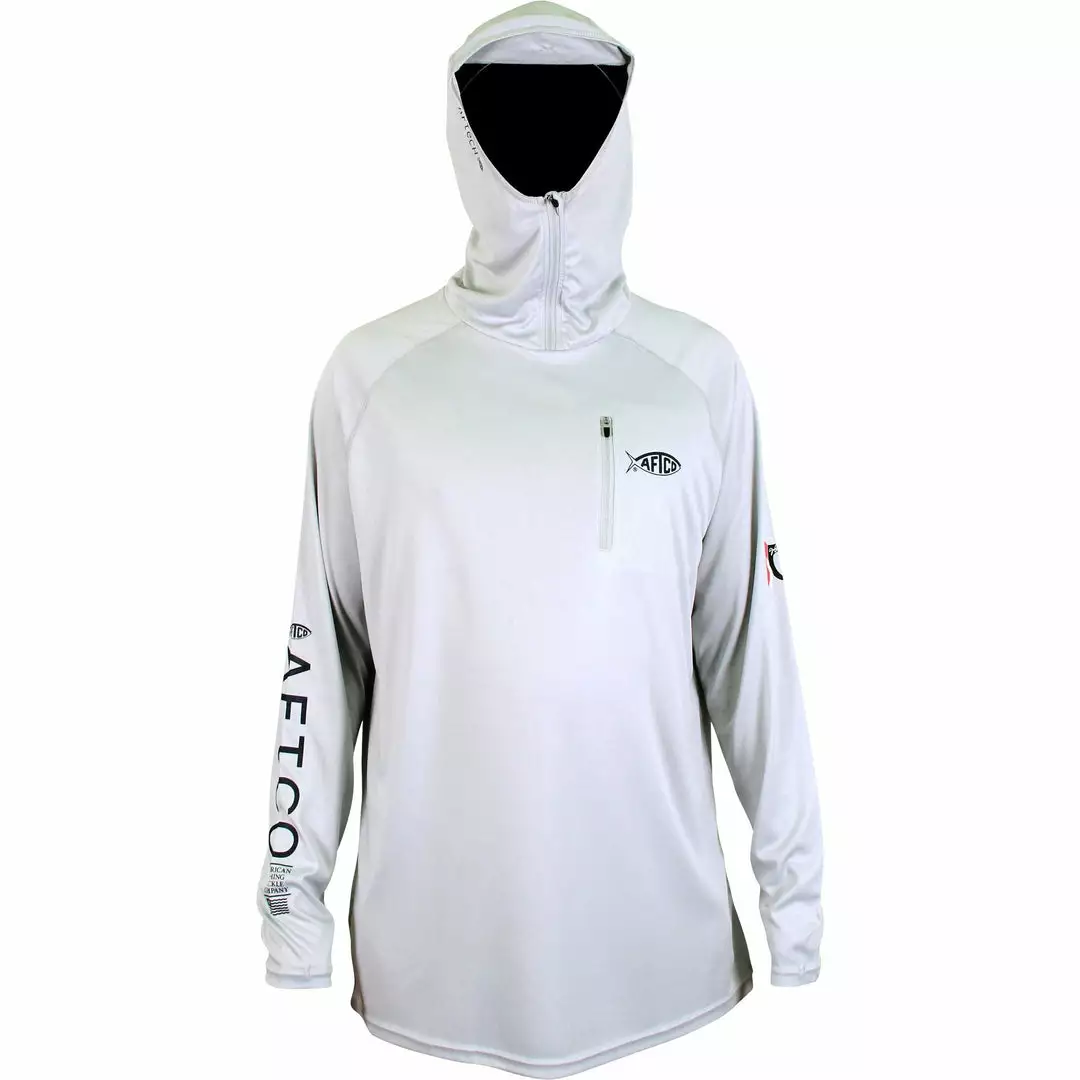 Aftco Jason Christine Hooded Performance Shirt - Gray 3 Aftco Jason Christine Hooded Performance Shirt - Gray
