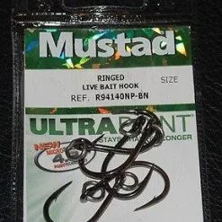 Mustad Ringed Live Bait Hook R94140NP-BN Hooks