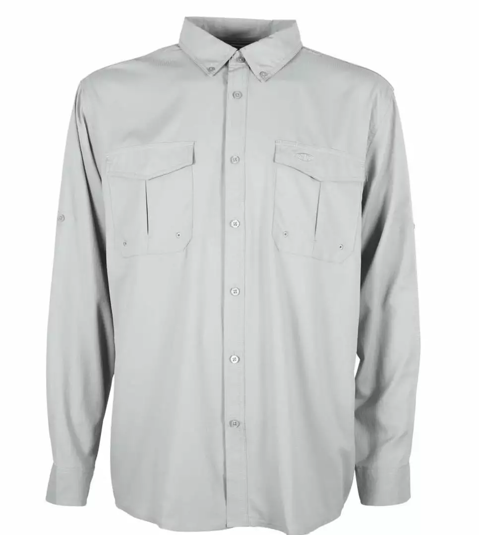 Aftco Rangle Vented Long Sleeve Shirt - Light Grey 3 Aftco Rangle Vented Long Sleeve Shirt - Light Grey