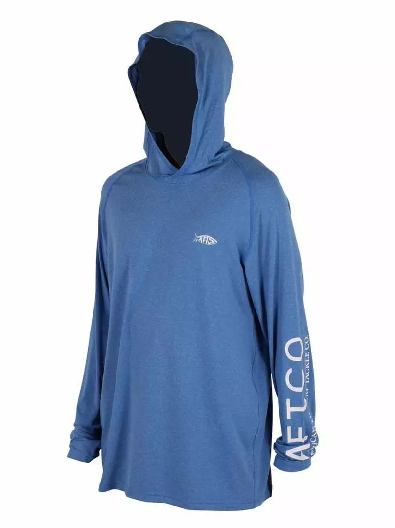 Aftco Samurai Sun Protection Hoodie - Nautical Blue Heather 3 Aftco Samurai Sun Protection Hoodie - Nautical Blue Heather