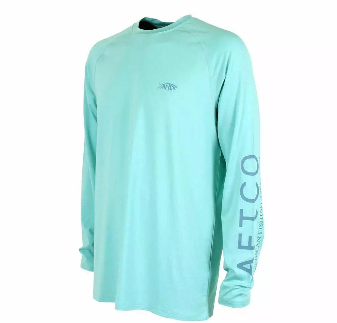 Aftco Samurai LS Sun Protection Shirt - Bahama Heather 3 Aftco Samurai LS Sun Protection Shirt - Bahama Heather