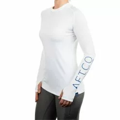 Aftco Women's Samurai LS Sun Protection Shirt White