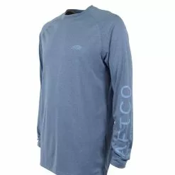 Aftco Samurai L/S Sun Protection Shirt - Space Blue Heather