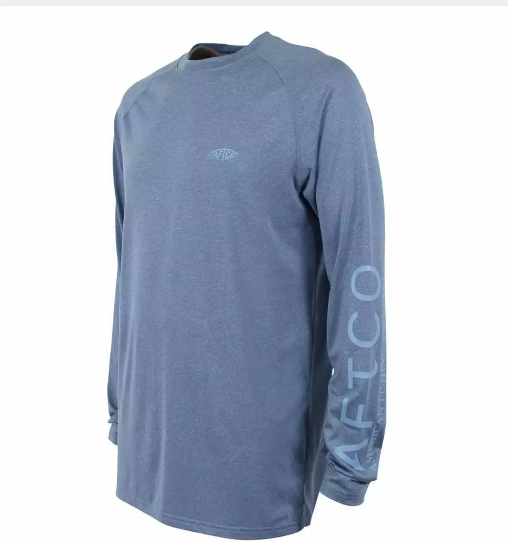 Aftco Samurai L/S Sun Protection Shirt - Space Blue Heather 3 Aftco Samurai L/S Sun Protection Shirt - Space Blue Heather