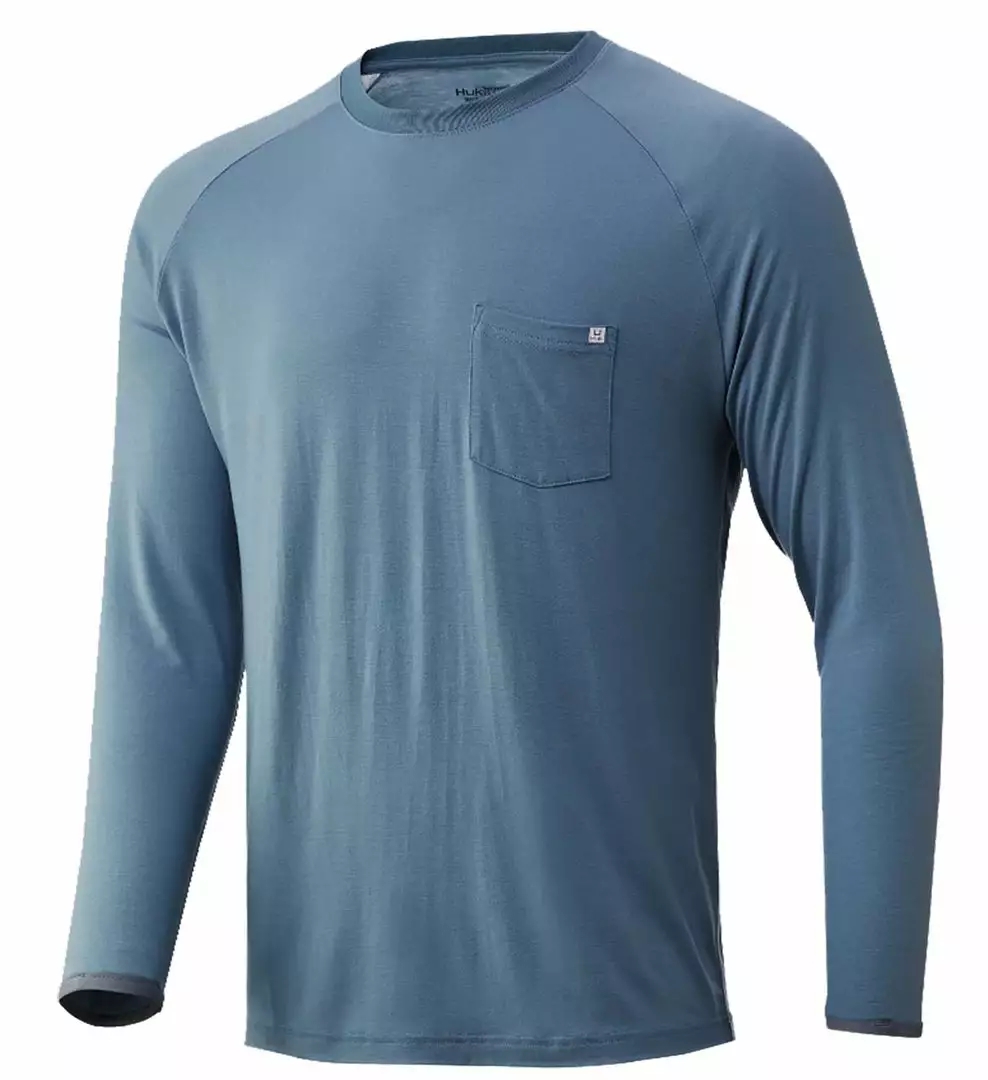 Freshwater Huk Waypoint Long Sleeve Shirt - Silver Blue 3 Freshwater Huk Waypoint Long Sleeve Shirt - Silver Blue